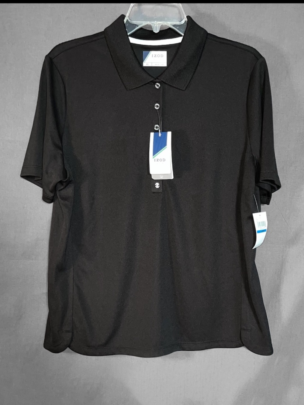 IZOD Mens Black Climate Cool Golf Shirt